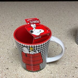 Peanuts Snoopy Red and White Houndstooth Mug